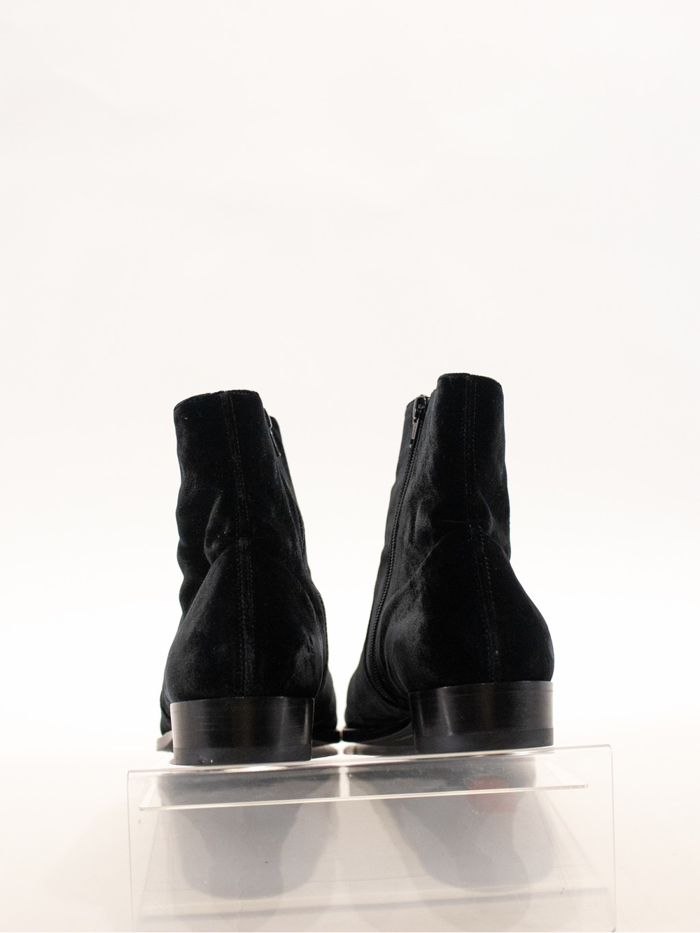 Saint Laurent Black Velvet Ankle Boots - Picture 4 of 4